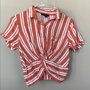 forever 21 striped orange shirt